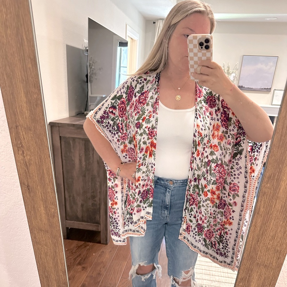 LOFT Outlet Floral Kimono Swim Coverup